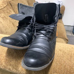 Mens Black H&M Combat Boots - 10.5M